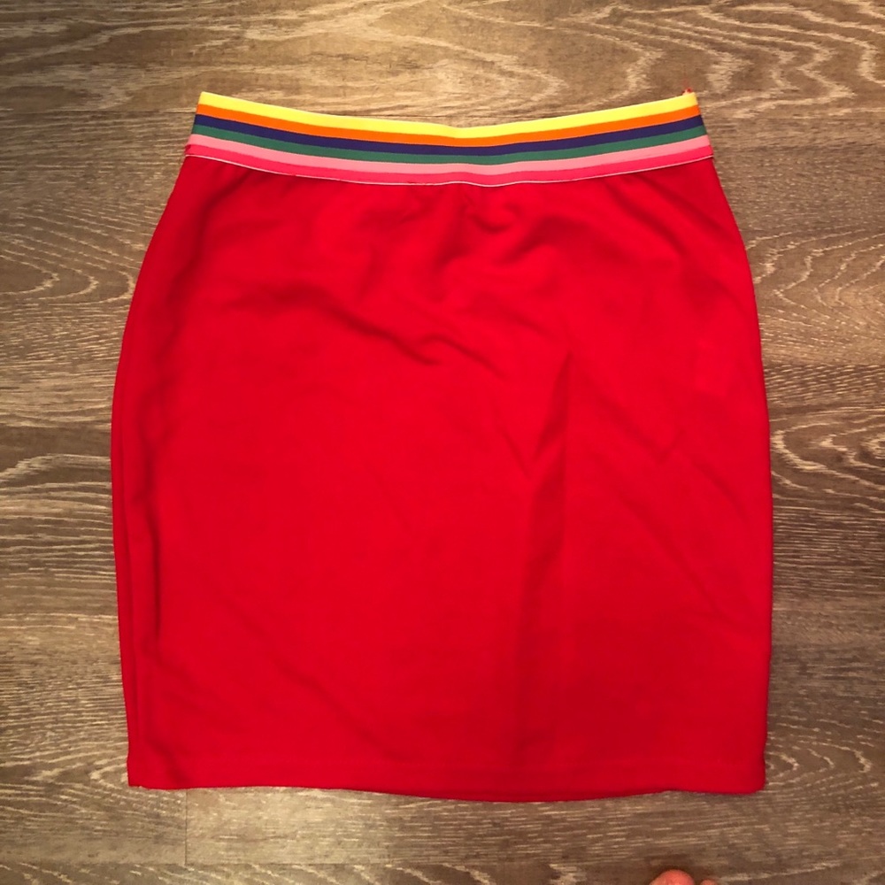 fun, rainbow pencil skirt